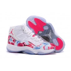 Air Jordan 11 GS "Floral Flower" White Pink Shoes