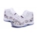 Air Jordan 11 GS "Floral Flower" White Purple Shoes
