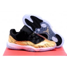 New Air Jordan 11 Retro Low "Gold Snake" Gold/Black-White Shoe