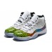 Air Jordan 11 XI Customize White with Green Print Icy Blue