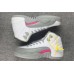 Girls Air Jordan 12 GS Retro White-Wolf Grey/Vivid Pink For