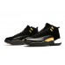 Latest Air Jordan 12 Black Velvet-Gold/White Shoes
