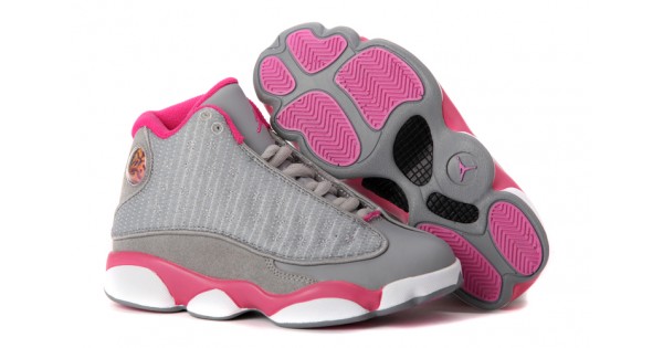pink and gray jordan 13
