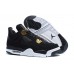 New Air Jordan 4 Retro "Royalty" Black/Metallic Gold-White Basketball Shoes