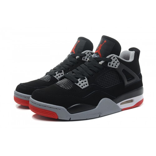 Excellence Air Jordan 4 Retro Bred Black/Cement Grey-Fire Red Sale ...