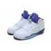 Air Jordan 5 Retro White/New Emerald-Grape-Ice Blue Shoes