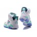 Air Jordan 6 GS "Floral Print" White Blue Shoes